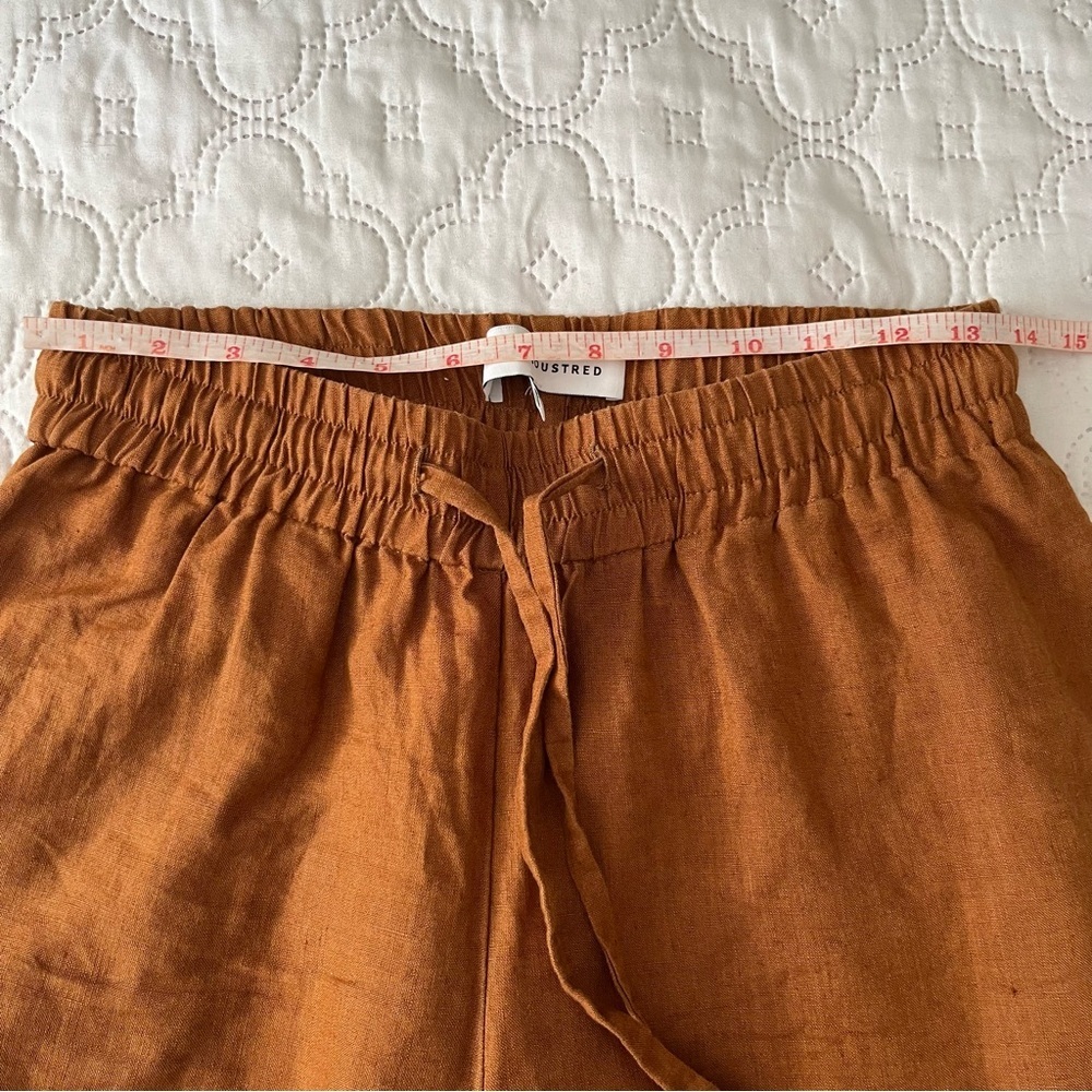 Jillian Boustred 100% Linen Wide Leg Pants M Earth Tone - Picture 4 of 13